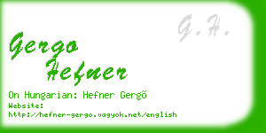 gergo hefner business card